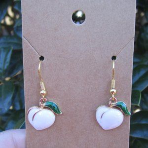 Handmade White Peach Earrings